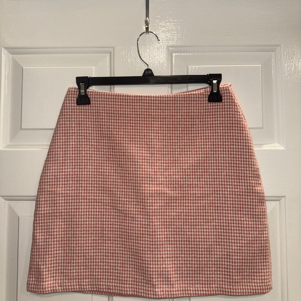 Pink Houndstooth Skirt